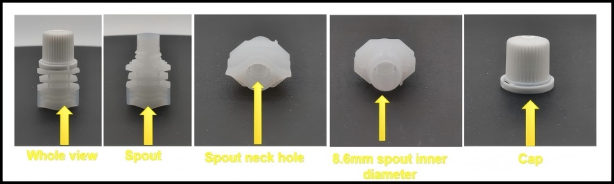 Characteristic of stand up pouches spout and fruit pouch caps (HL086S)